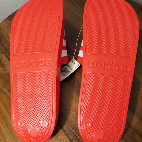 Adidas Adilette Shower Slippers Shoes Slides Men's Size 18 Red - Picture 2 of 4